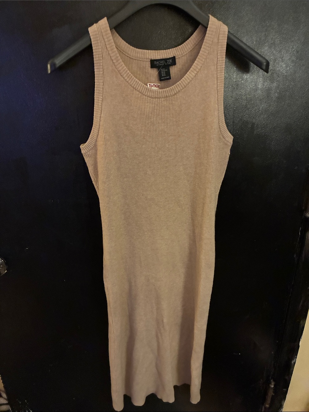 Rachel Zoe Ribbed Sleeveless Maxi Dress in Taupe xl